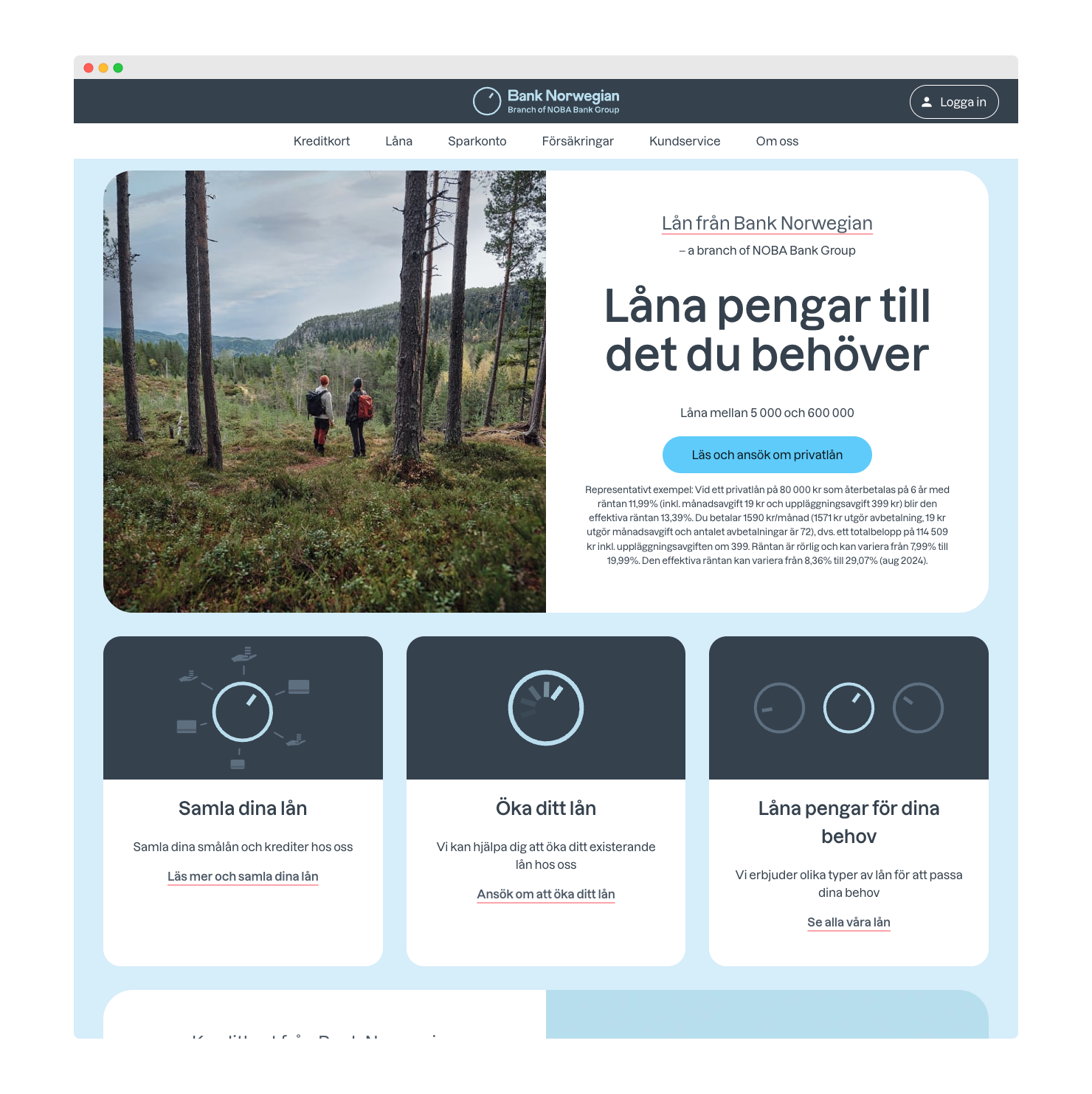 Bank norwegian hemsida