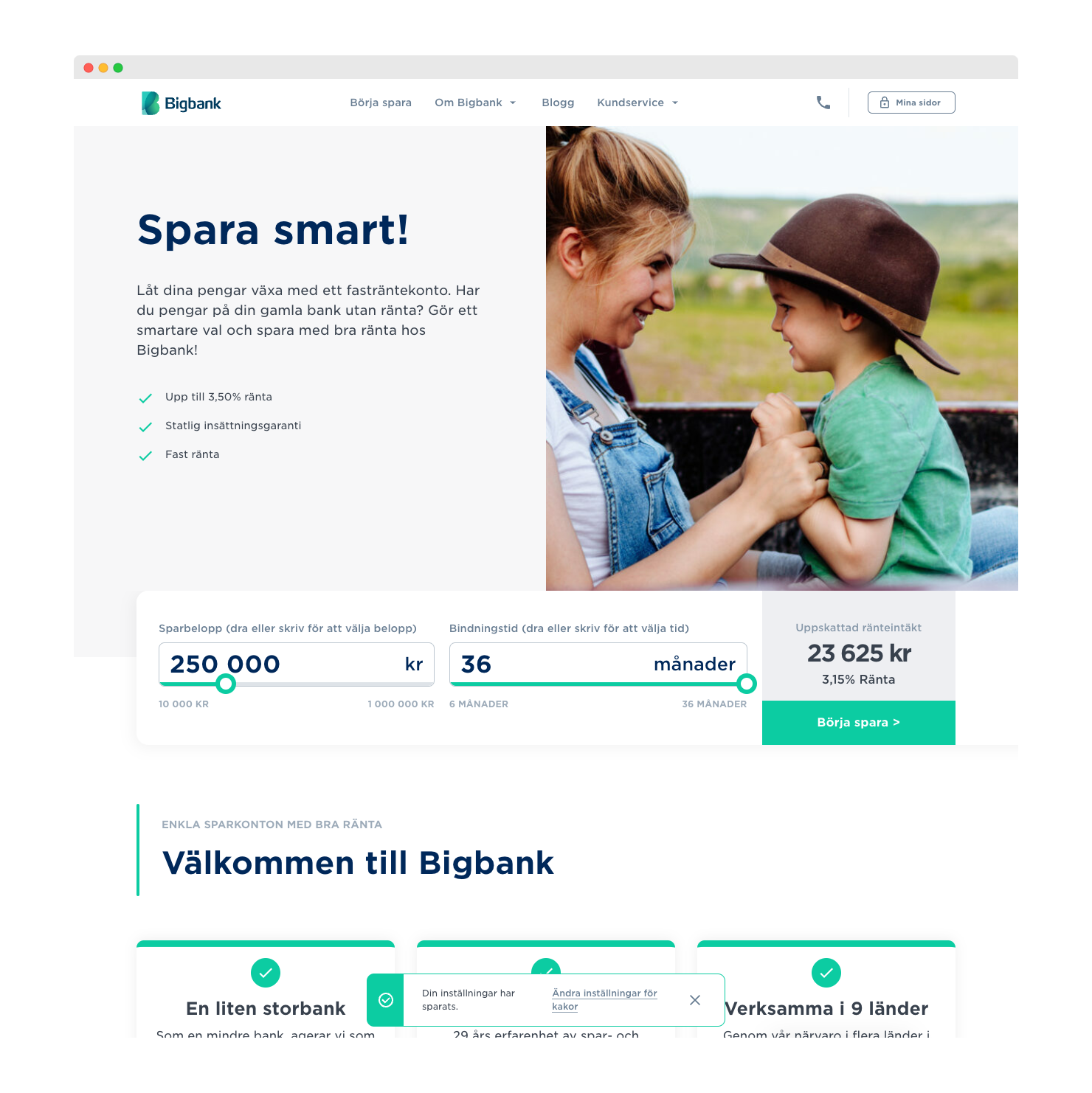 Bigbank hemsida