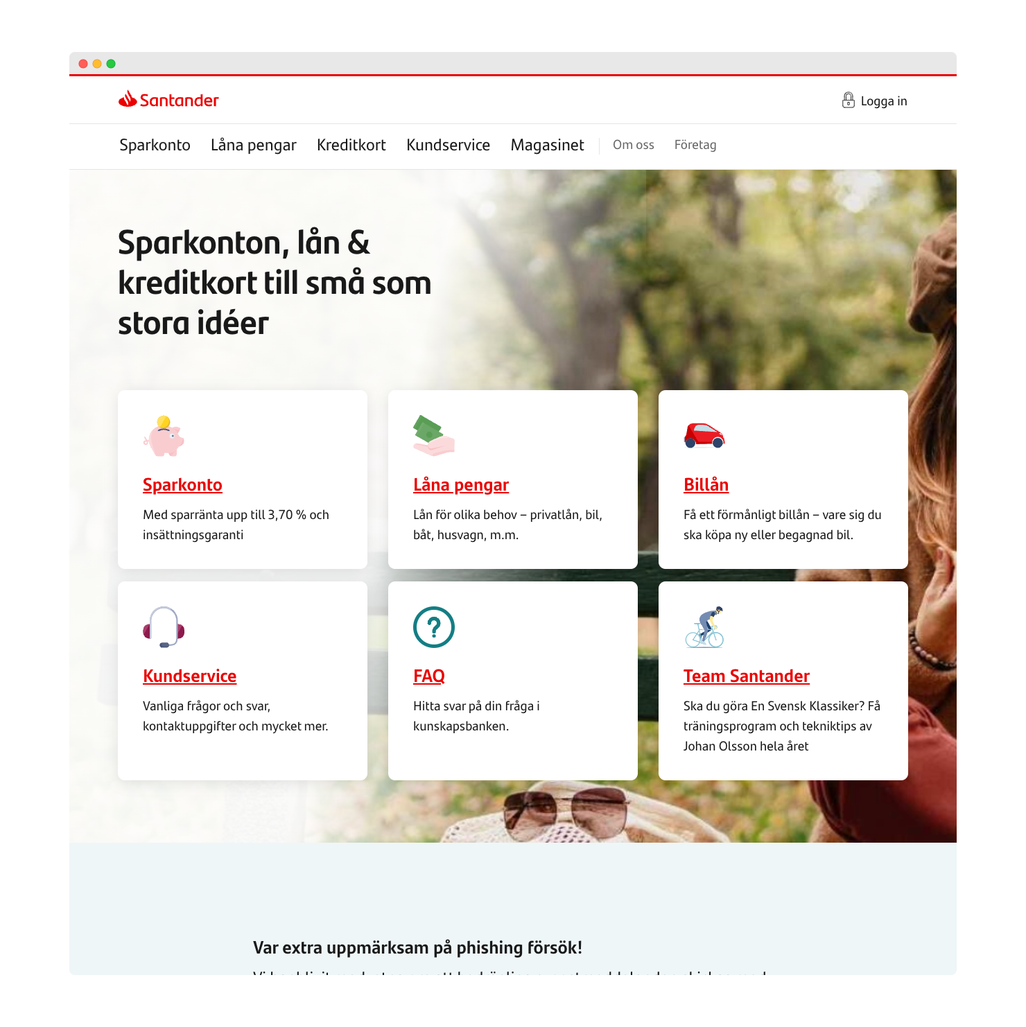 Santander Consumer Bank hemsida
